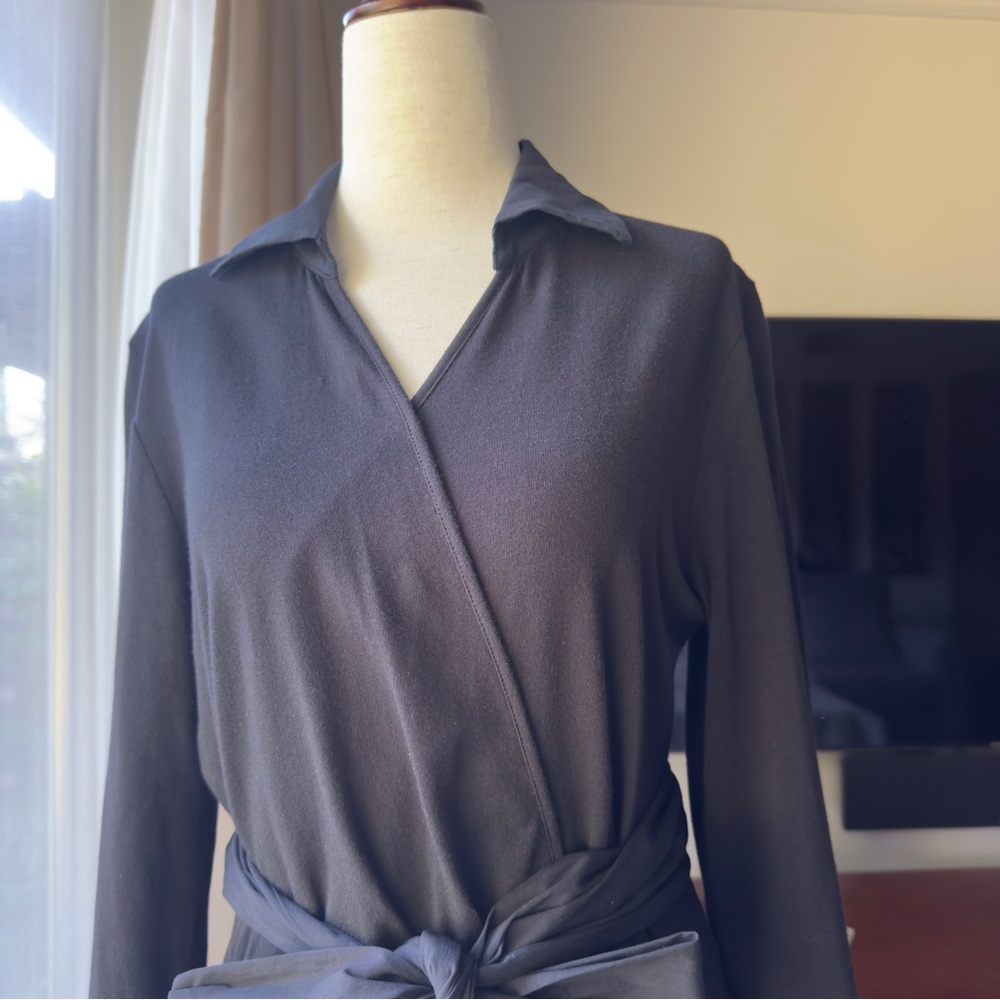 ME+EM Black Maxi Wrap Shirt Dress - Picture 2 of 14